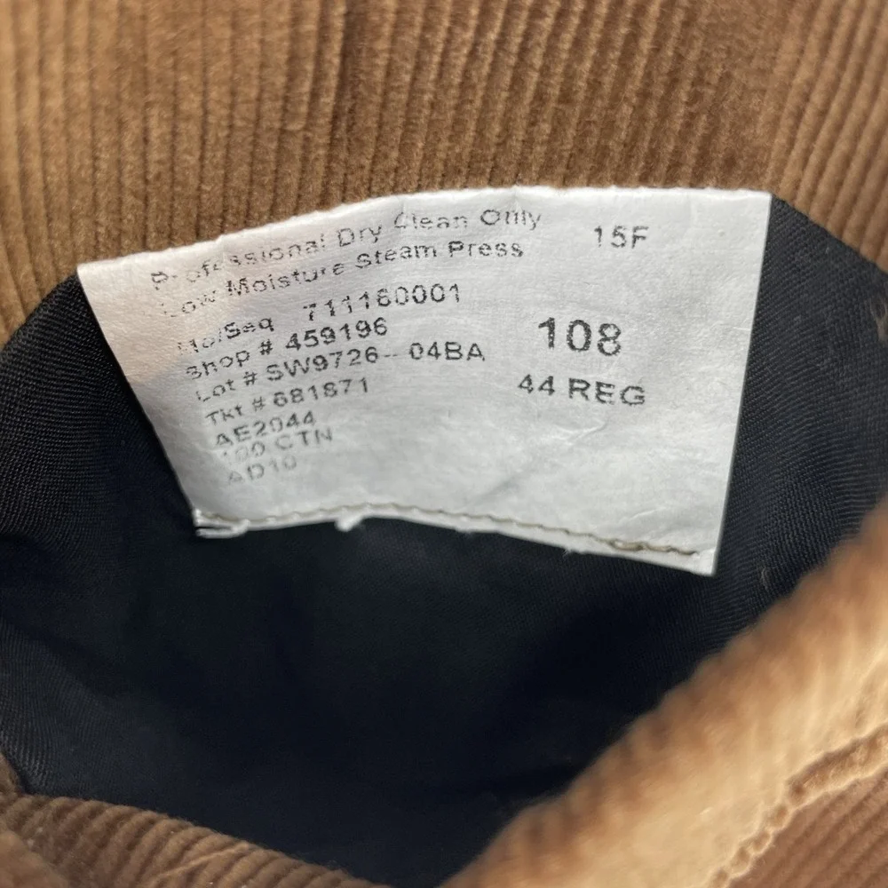 Allen Edmonds Vest‎ Men 44R Corduroy Brown Lined Waistcoat Cowboy Western Casual